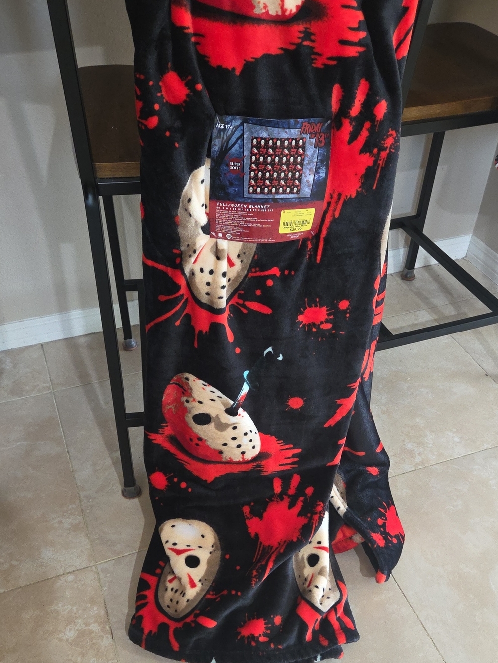 Jason Red Hockey Mask Throw Blanket